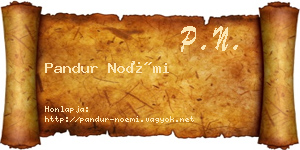 Pandur Noémi névjegykártya